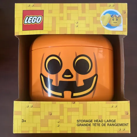 LEGO Pumpkin Storage Head Large Container Halloween Decor NEW