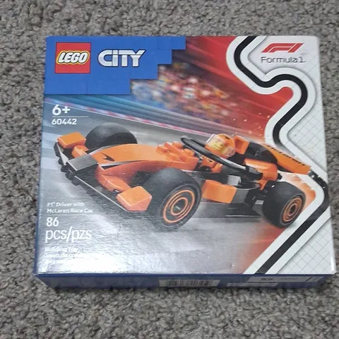 LEGO City Formula 1 60442 F1 Driver with McLaren Race Car Set, 86 pcs