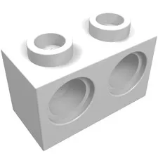 LEGO Part 32000 - White Technic Brick 1 x 2 [2 Pin Holes]