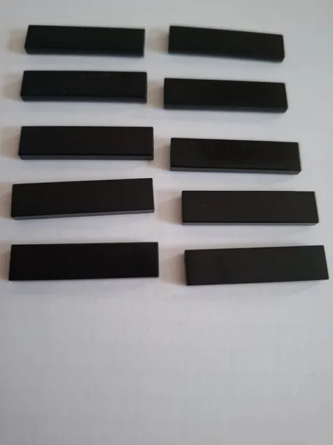 No 351 10x Lego Tile 1x4 2431 Black
