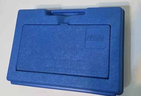 Vintage 1983 Hard Blue Plastic LEGO Carrying Storage Case Box Bin Tote