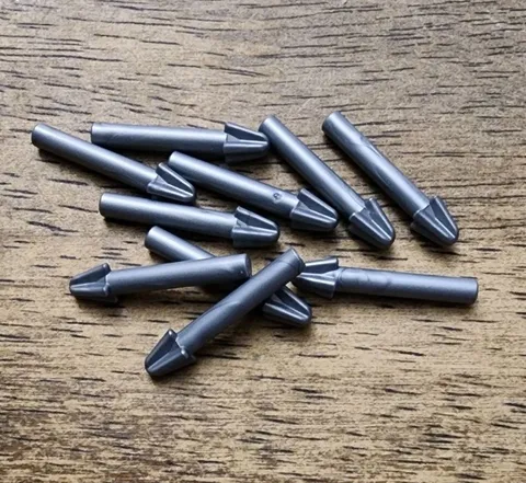 LEGO Flat Silver Minifigure, Weapon Harpoon, Smooth Shaft. QTY 10. Part No 18041