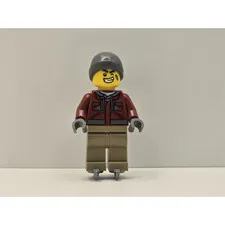 LEGO Holiday Minifigure hol281 Man Dark Red Jacket Ice Skates Winter New