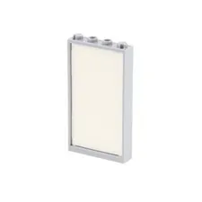 1x LEGO Window Frame 1x4x6 New Light Gray White Glass 57895 60596