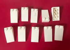 LEGO 4x2 WHITE SLOPE 18 Angle Brick (10 pieces) #30363 Building Blocks Parts