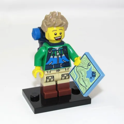 Lego Series 16 Minifigure Hiker col16-6 Backpack Map Tile