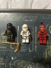 *READ* LEGO Ninjago Minifigure Lot Of 3 Kai + Cole Dx + Zane DX With 2 Weapons
