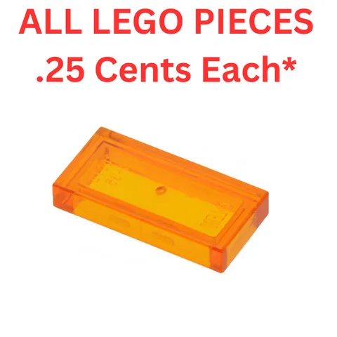 LEGO Tile 1x2 with Groove Trans Orange 3069 - Genuine LEGO Parts Pieces Bulk