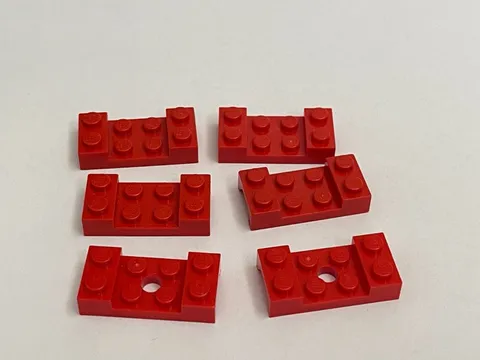 Lego 3788 60212 Red Replacement Add-on Pieces Parts Lot of 6