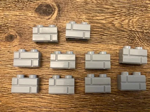 LEGO LBG Masonry Bricks 1x2 bricks MOC Light Bluish Gray lot x10 bricks C12 #4