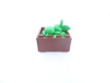 Lego Green Apples, set of 5 in Reddish-brown crate