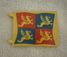 LEGO Vintage Yellow Blue & Red Dragon Flag - Black Knight's Castle Pattern