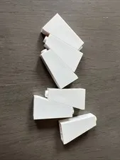 LEGO 4460b White Slope 75 2 x 1 x 3 - Hollow Stud 6 Pieces