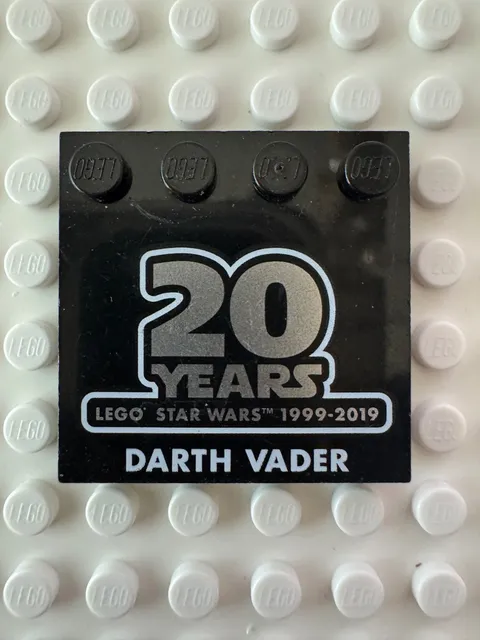 LEGO Tile, Modified 4x4 SW '20 YEARS LEGO STAR WARS 1999-2019' and 'DARTH VADER'