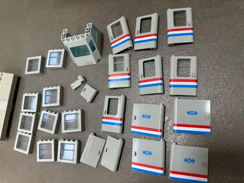 LEGO Parts LOT Santa fe Train 10020 Doors Printed windows Parts Lot