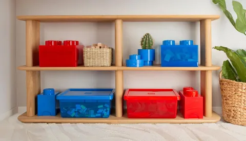 Room Copenhagen LEGO Storage Brick 4 Stud Stackable Storage Box Red