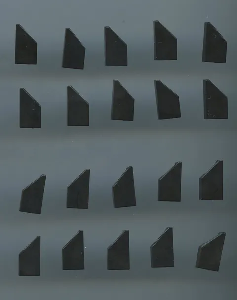 LEGO x 10 Black Tile, Modified 1 x 2 Wedge Left x 10 Wedge Right bulk lot