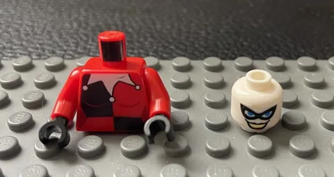 LEGO BATMAN: Harley Quinn Mini-Fig Head (Set 7886) + Body (Set 6857) Dual Combo