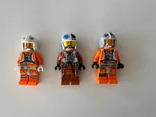 Lego Star Wars Minifigures - Rebel/Resistance Pilots x3. GC!