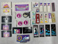 Lot of 31 Pieces of Genuine Lego Friends Signs Walls White Black Tan Red Grey