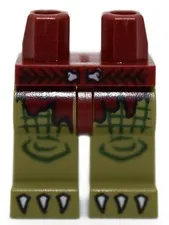 LEGO Minifigure Legs Chima Crocodile Warrior 1 2 Olive Green Dark Red 6102127