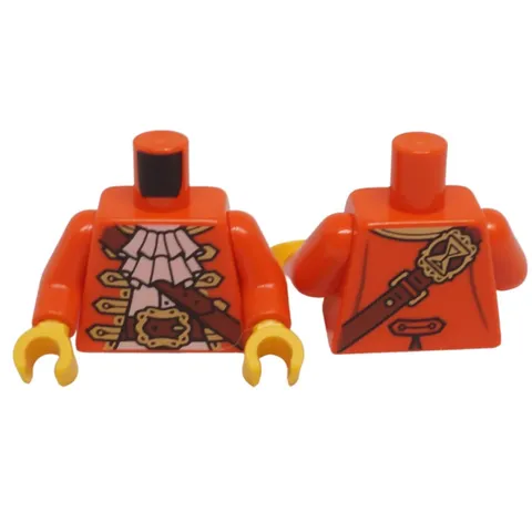 LEGO 10x Pirate Minifigure Torso Red Jacket Gold Trim Hourglass Genuine
