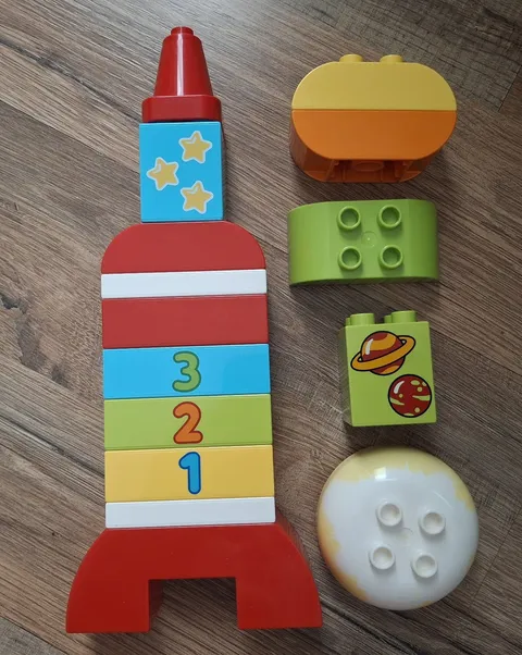 Lego Duplo #10815 My First Rocket Building Set Space Theme -incomplete missing 3