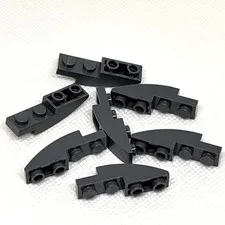 LEGO Parts - Dark Bluish Gray Slope, Curved 4 x 1 Inverted - No 13547 - QTY 7