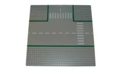 Lego® Street Base Plate Pad 32x32 T Crossing without Footway GREY