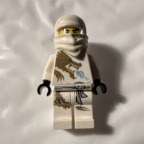 LEGO NINJAGO dx Zane White Ninja Minifigure w/ Hood Mask Accessory
