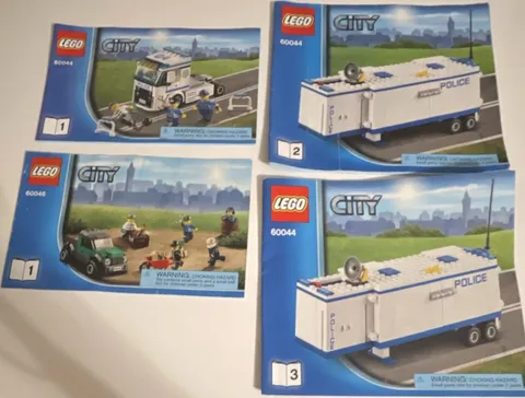 LEGO CITY Illustrated Instruction Manuals Booklet for Sets 60044 & 60046