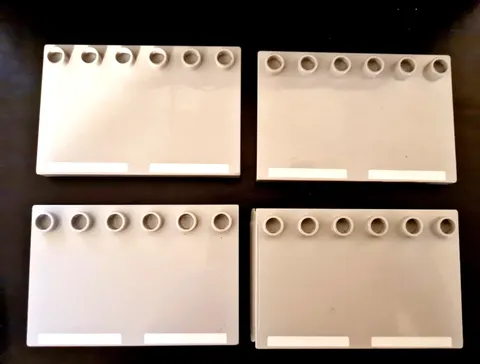 DUPLO LEGO CODE 31465 Grey Studs on Edge Plates x4 Approx 9.5cm x 6.4cm