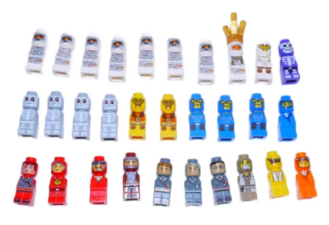 Lego micro game figures 7/8" long lot of 30 Harry Potter, Heroica, Ninjago, etc