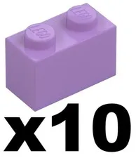Lego New Part 3004 - Qty 10 - BRICK Medium Lavender Purple 1 x 2 Stud Piece D929