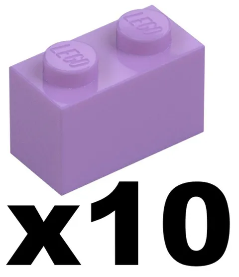 Lego New Part 3004 - Qty 10 - BRICK Medium Lavender Purple 1 x 2 Stud Piece D929