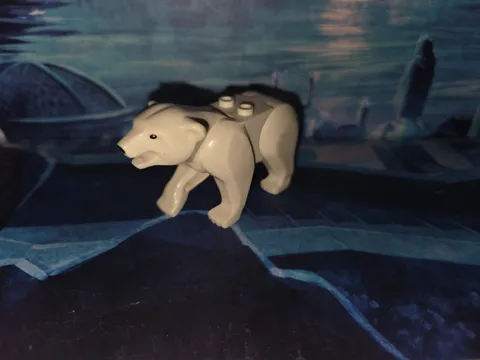 Lego Animal Polar Bear 98295c01pb01 White 2 Studs on Back Black Eyes Arctic Sets