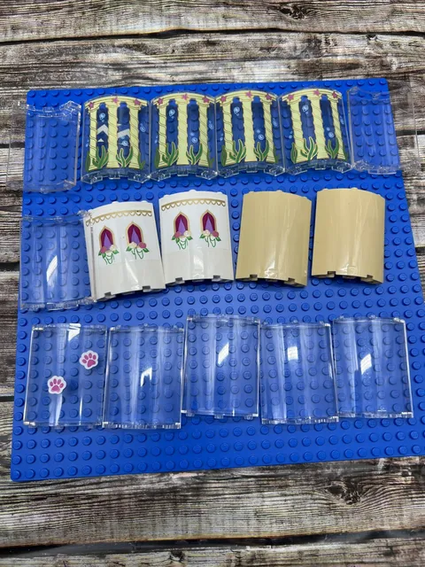 Set of 16 Lego Cylinder Quarter 4x4x6 30562 For Castles Printed/Stickers Applied