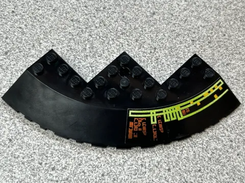 Lego Brick Round Corner 10 x 10 w/ Iridescent Mirrored Circuit Mars Mission