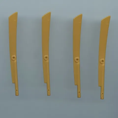 LEGO x 4 Pearl Gold Propeller 1 Blade 10L with Bar (Sword Blade) 98137