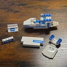 LEGO City Police Parts Bundle Incomplete Set Pieces 7741 Printed Bricks Boat MOC