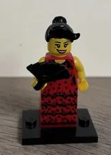 Flamenco Dancer LEGO Minifigure Spanish Dance Black Fan Lady Red Dress Series 6