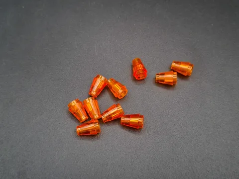 LEGO - 10x - Cone - Cone - 1x1 - Trans Orange - Transparent Orange - 4589
