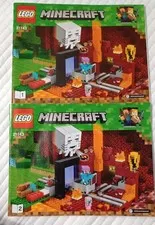 LEGO Minecraft The Nether Portal 21143 Instruction Manual ONLY Retired TWO BOOKS