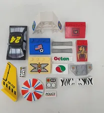 LEGO Vintage Replacement Stickered Parts, Printed Parts, Decorated Parts Lot