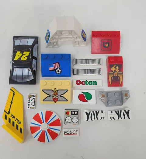 LEGO Vintage Replacement Stickered Parts, Printed Parts, Decorated Parts Lot
