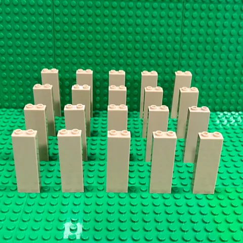 Lego 2454 Block Wall Brick Pillar Columns 1x2x5 (Lot of 20) : TAN