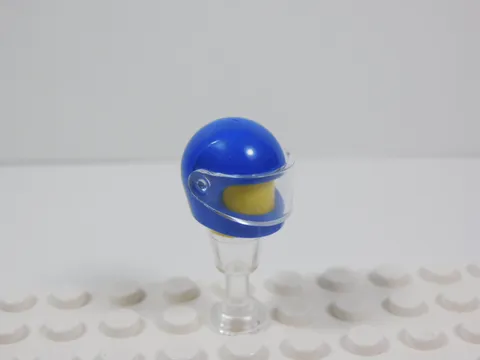 LEGO Blue Helmet w/ Trans Clear Visor Headgear Minifig S3
