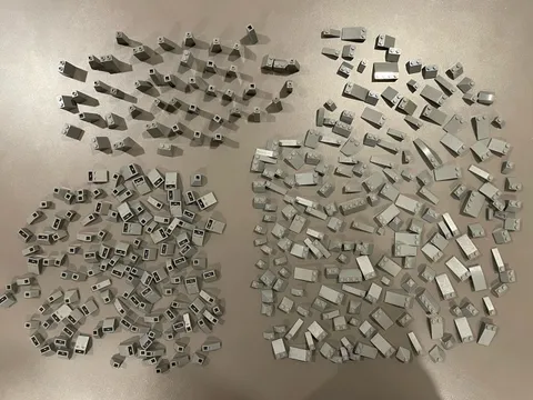 LEGO DARK BLUISH GREY SLOPES INVERTED SLOPES ROOF TILES LOT OF 357 PIECES