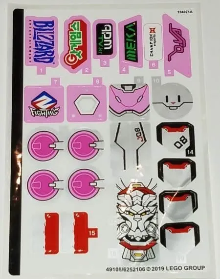 LEGO STICKER SHEET 75973 D.VA & REINHARDT New from set 75973stk01
