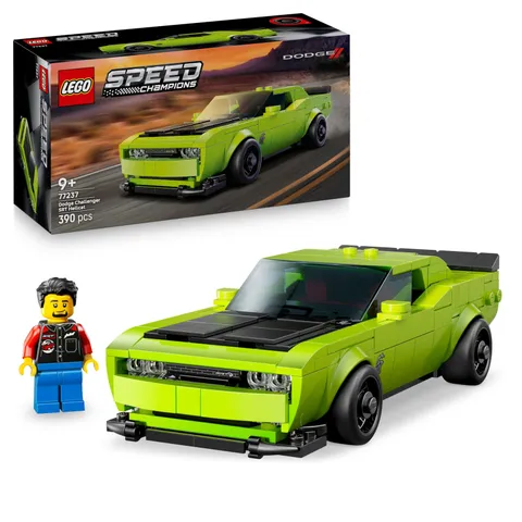 LEGO Speed Champions Dodge Challenger SRT Hellcat Sports Car Toy - Car Model Kit